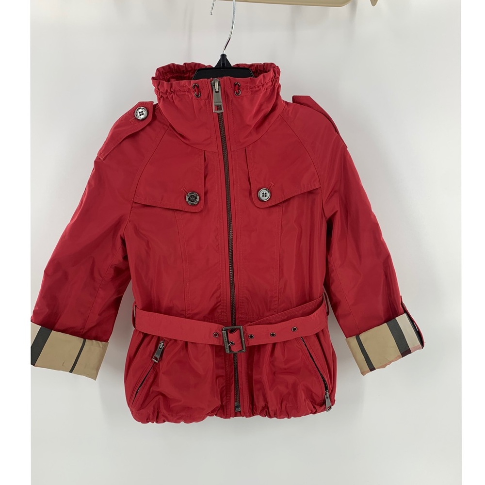 Burberry Kids Red Raincoat with Belt